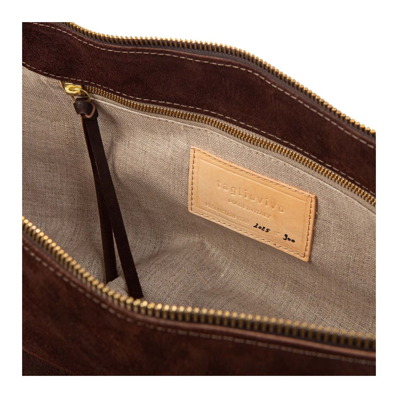 monospalla CRESCENT in pelle marrone interno