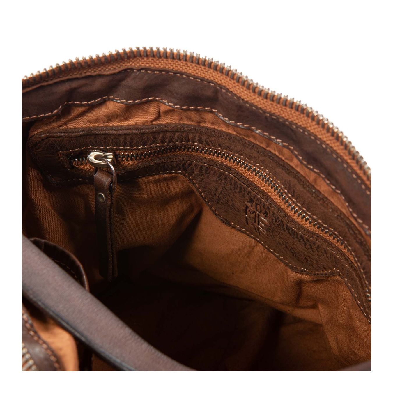 borsa nodi in pelle castagna interno