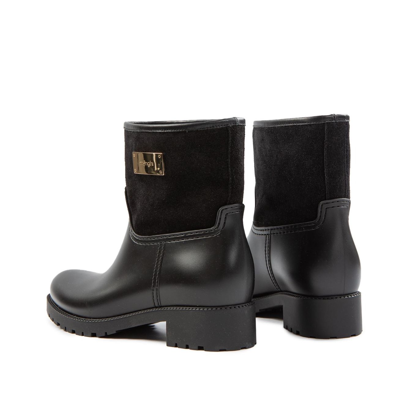 galoscia bimateriale nera  dietro