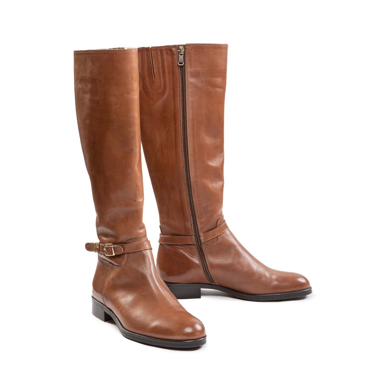 stivali fibbia laterale cuoio  lato