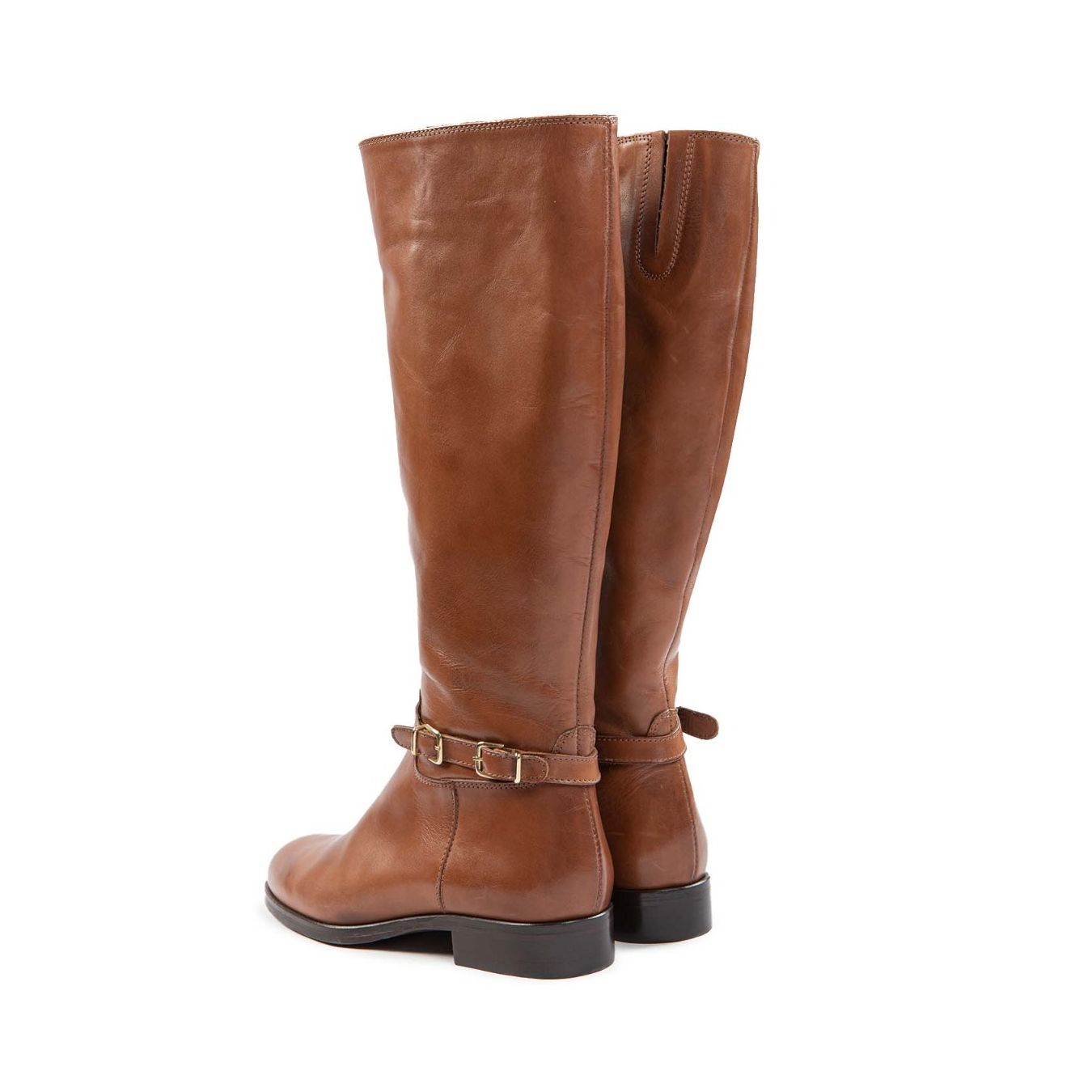 stivali fibbia laterale cuoio  dietro