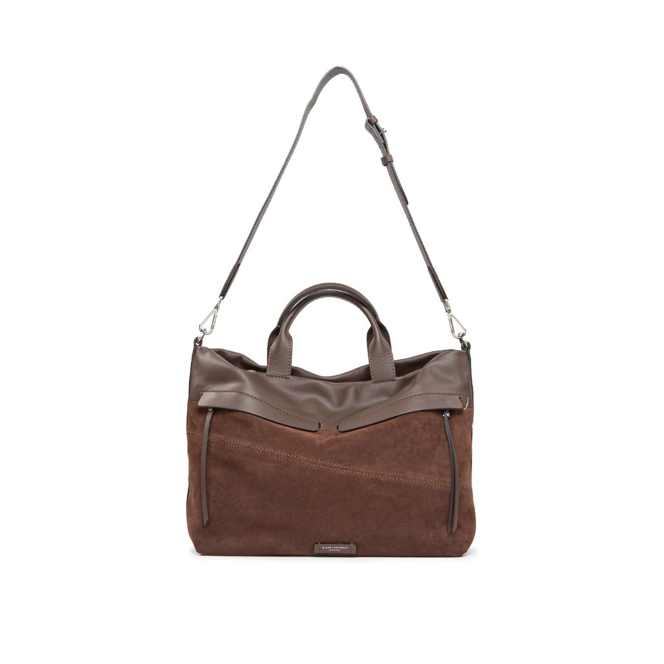 borsa a tracolla in pelle marrone
