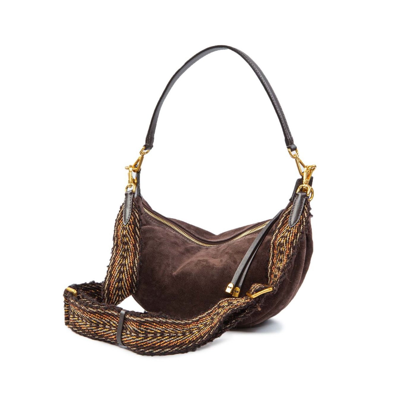 monospalla AISHA in camoscio moka tracolla