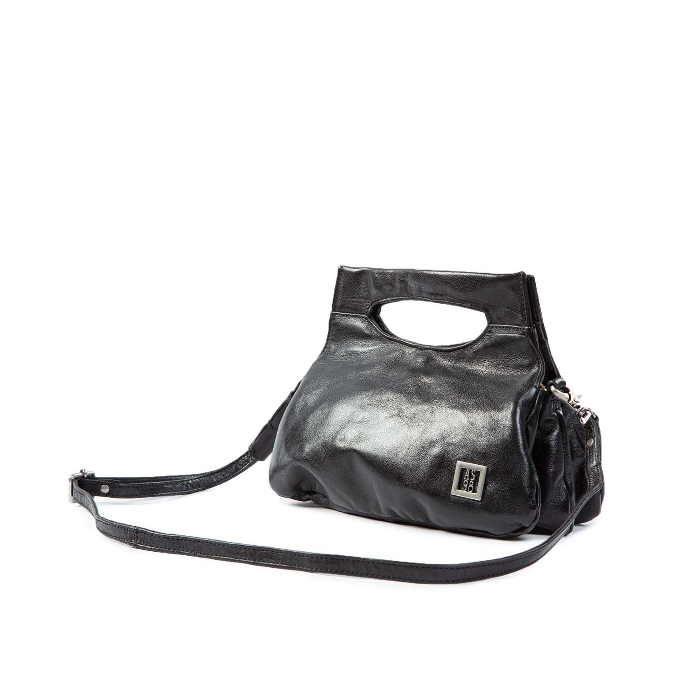 cartella chiusura calamita in pelle nera tracolla