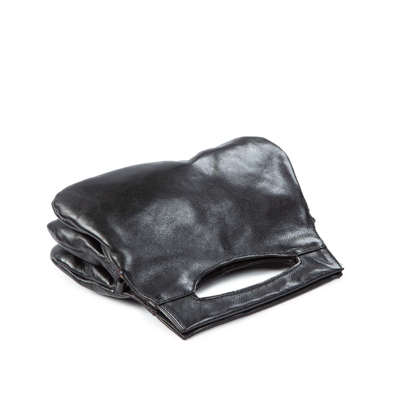 cartella chiusura calamita in pelle nera sopra