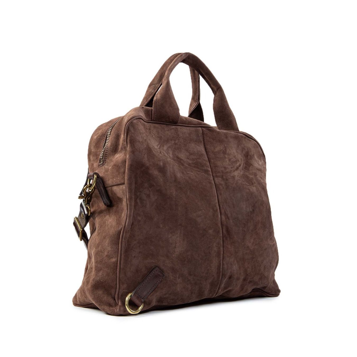 cartella tasche esterne in camoscio ebano dietro