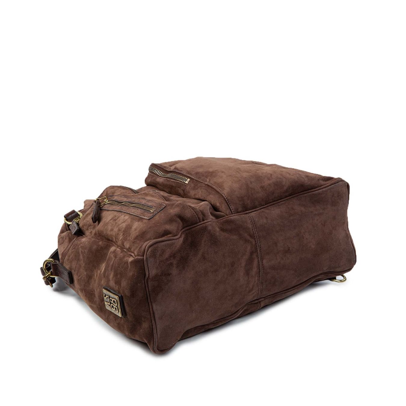 cartella tasche esterne in camoscio ebano sotto