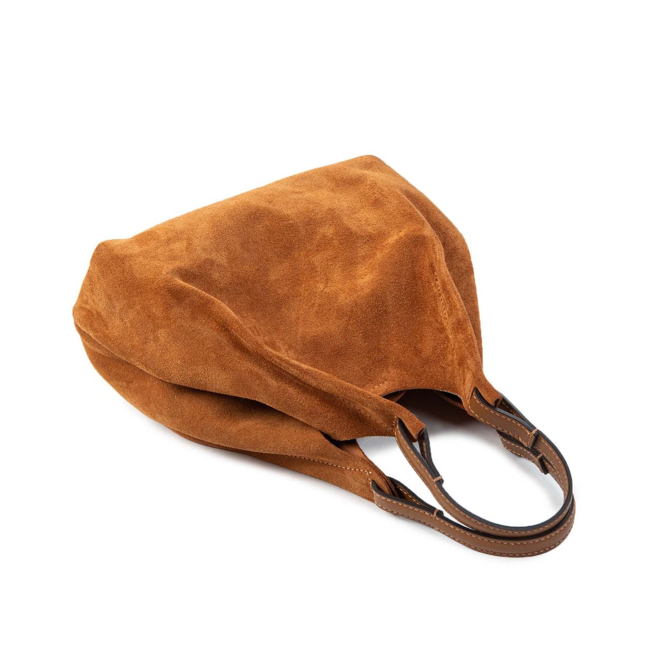 shopper DUA M in camoscio caramel sopra