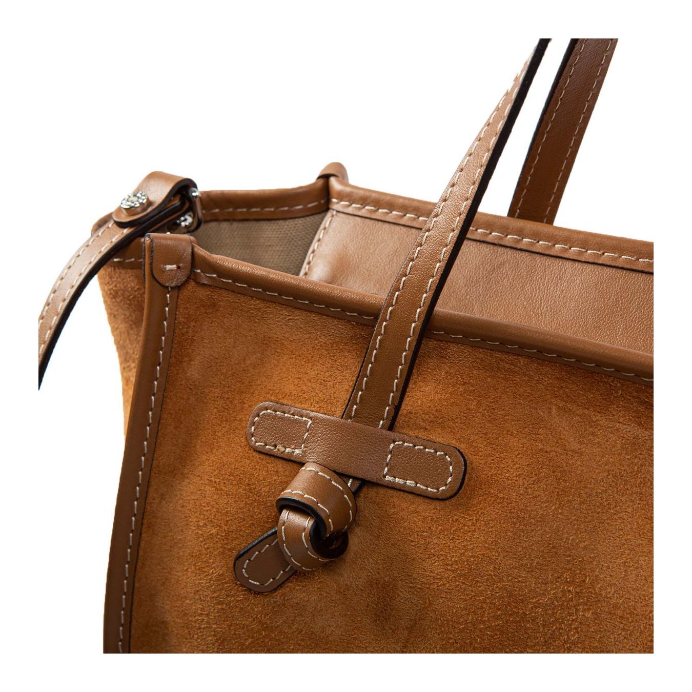 shopper MARCELLA M in camoscio camel manico