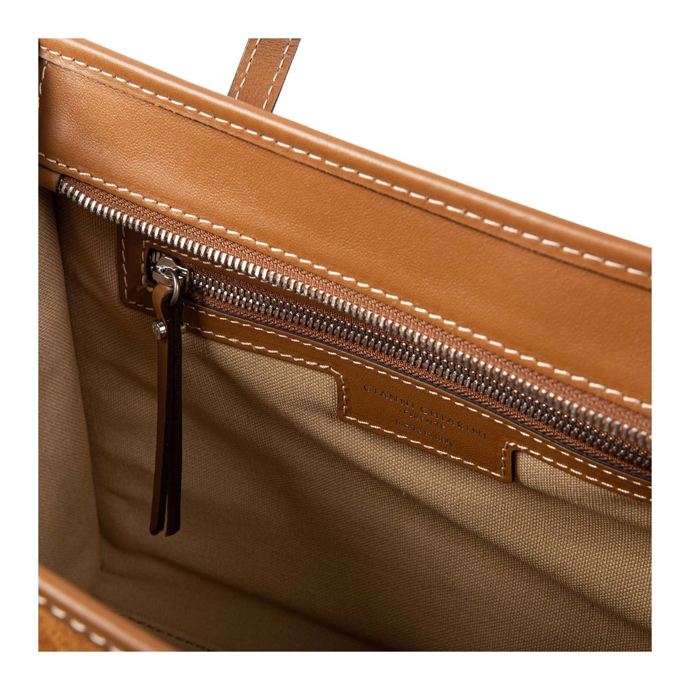 shopper MARCELLA M in camoscio caramel interno