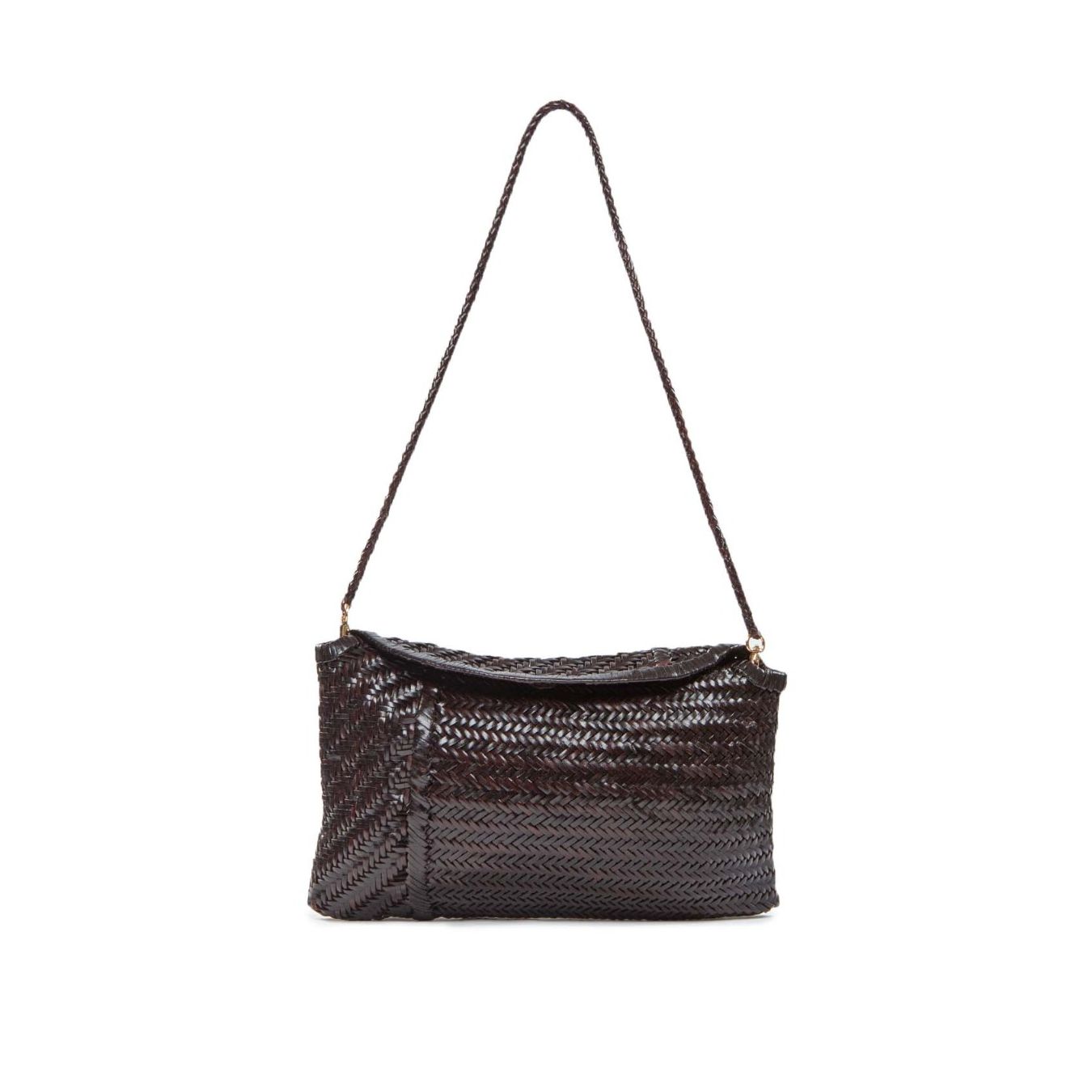 clutch PILLOW in pelle marrone