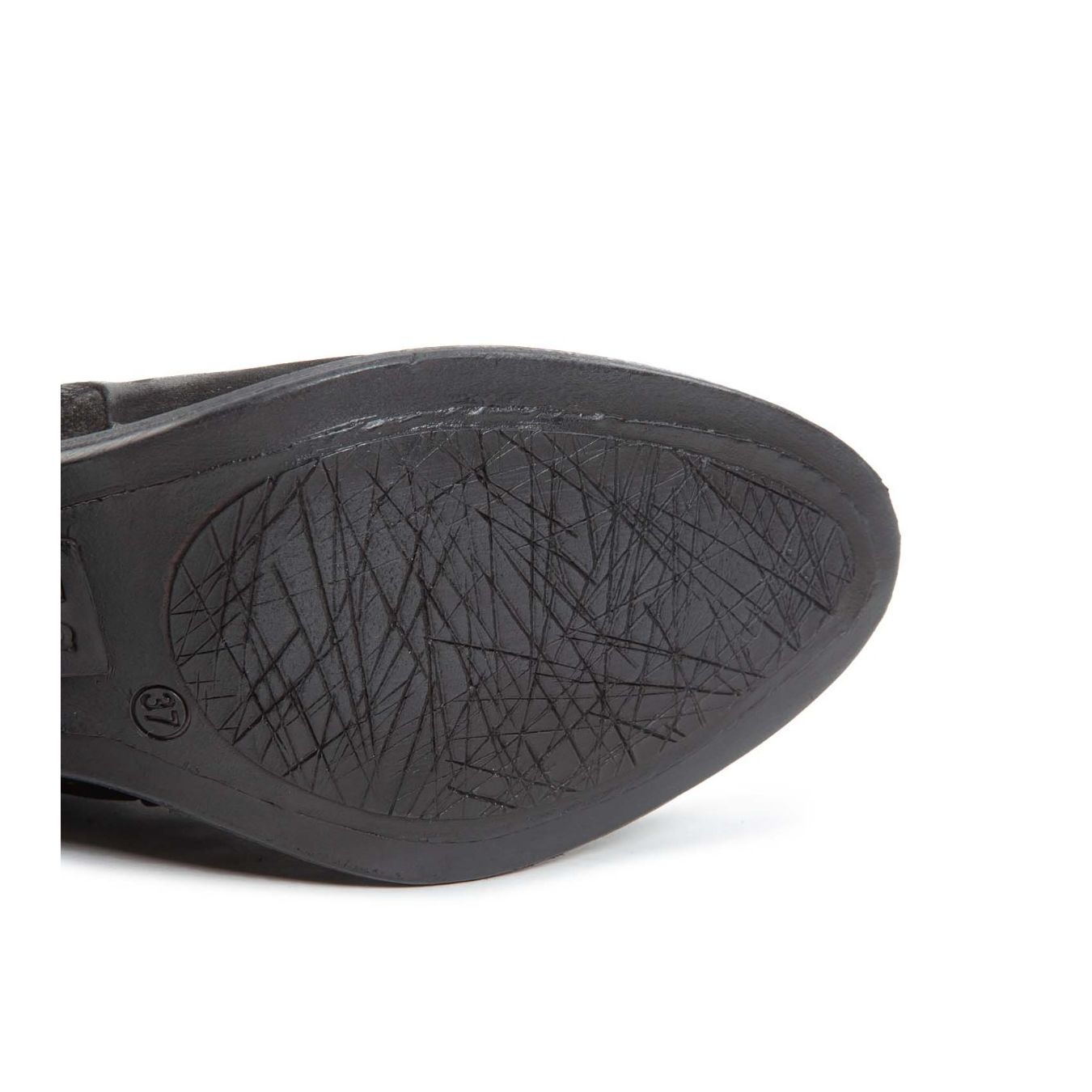 as98 tronchetti RITHM con cerniera in pelle nera suola