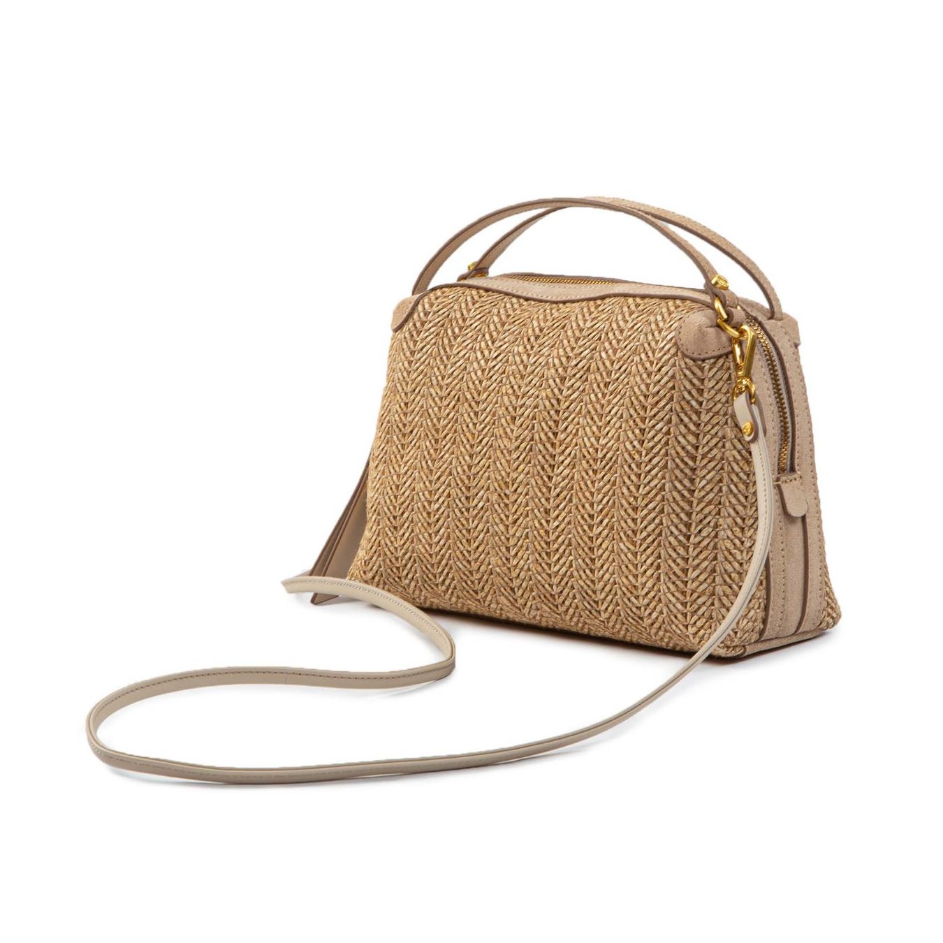 bauletto ALIFA paglia intrecciata beige tracolla