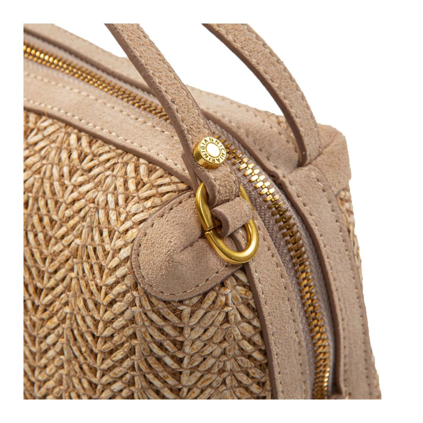 bauletto ALIFA paglia intrecciata beige manici