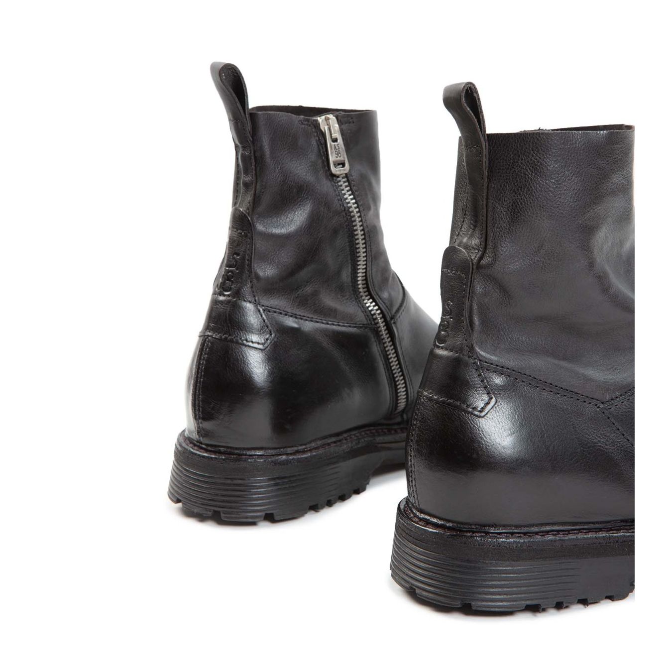 polacco in pelle nera zip