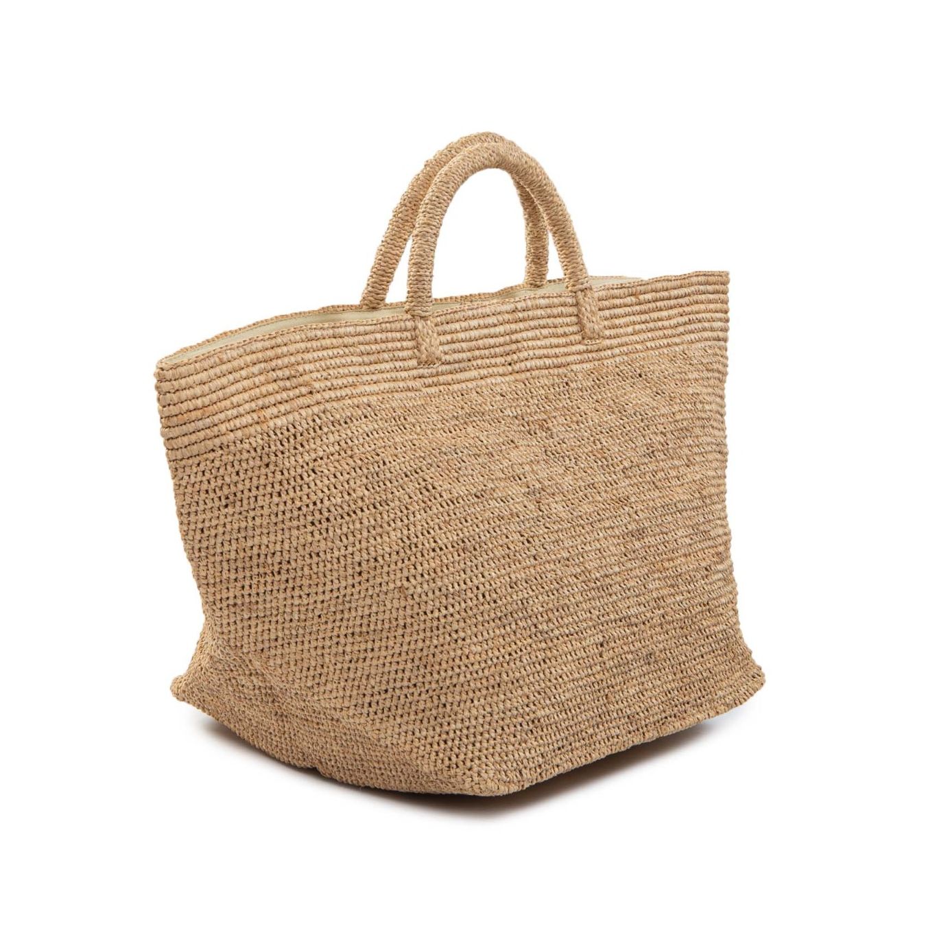 shopper VANILLA in raffia tea lato