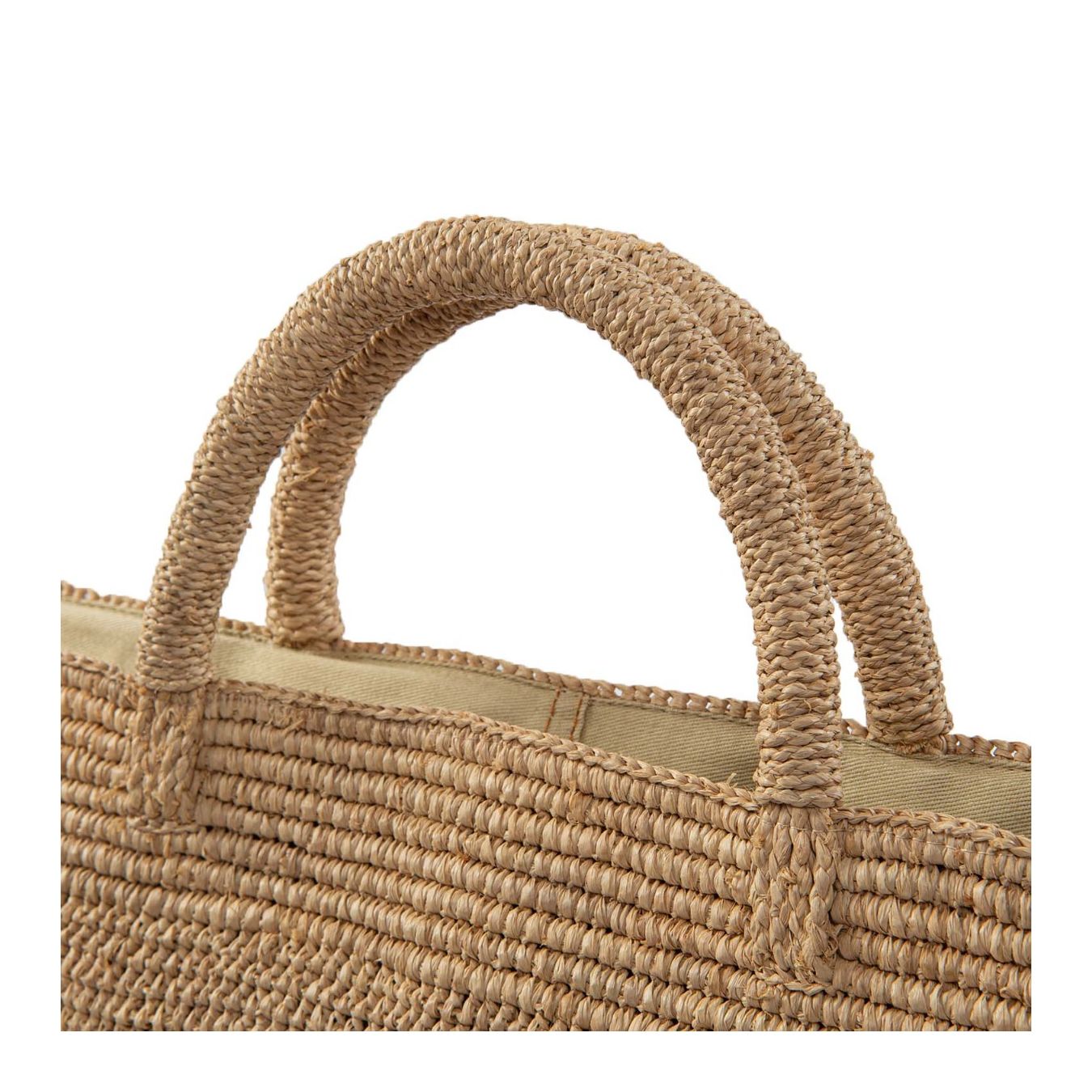 shopper VANILLA in raffia tea manici