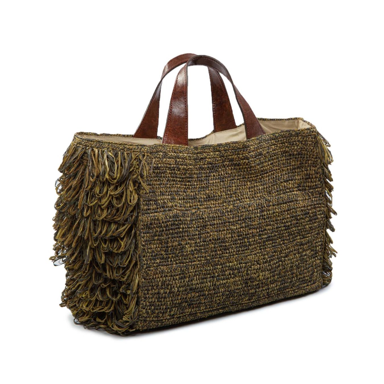 shopper frange laterali verde davanti