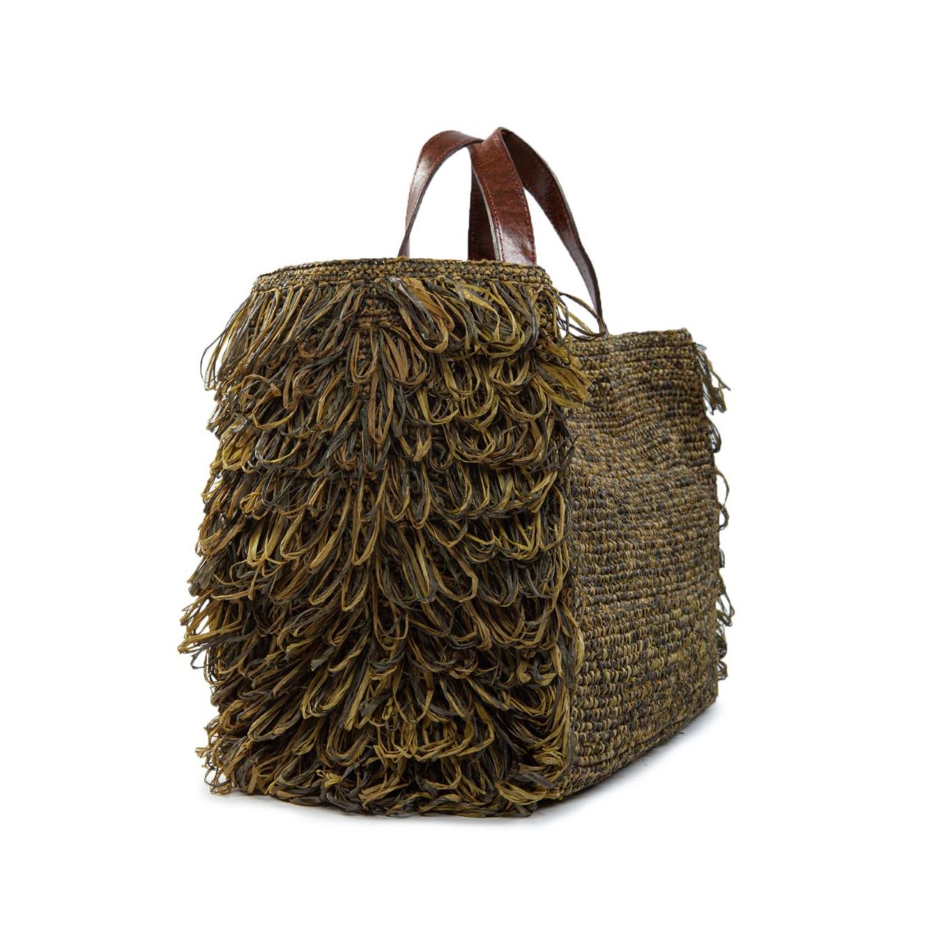 shopper frange laterali verde lato