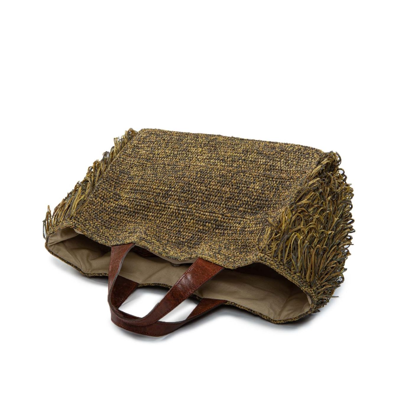 shopper frange laterali verde sopra