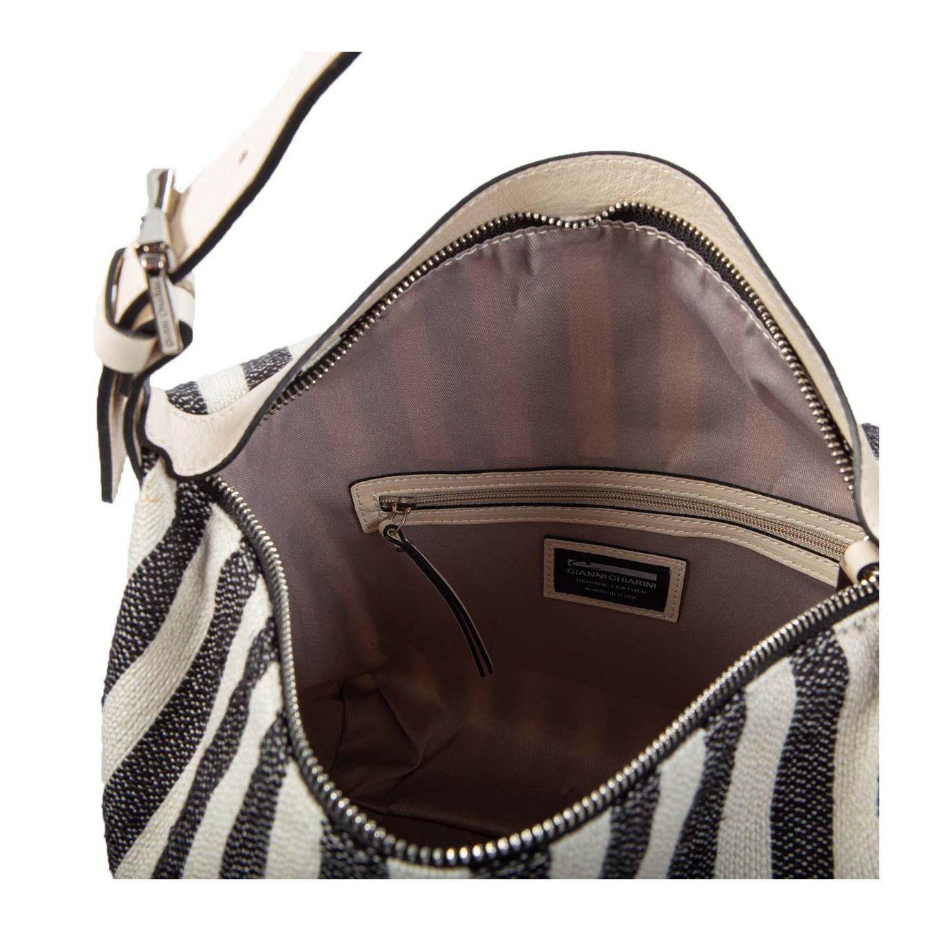 monospalla in tessuto a righe  interno