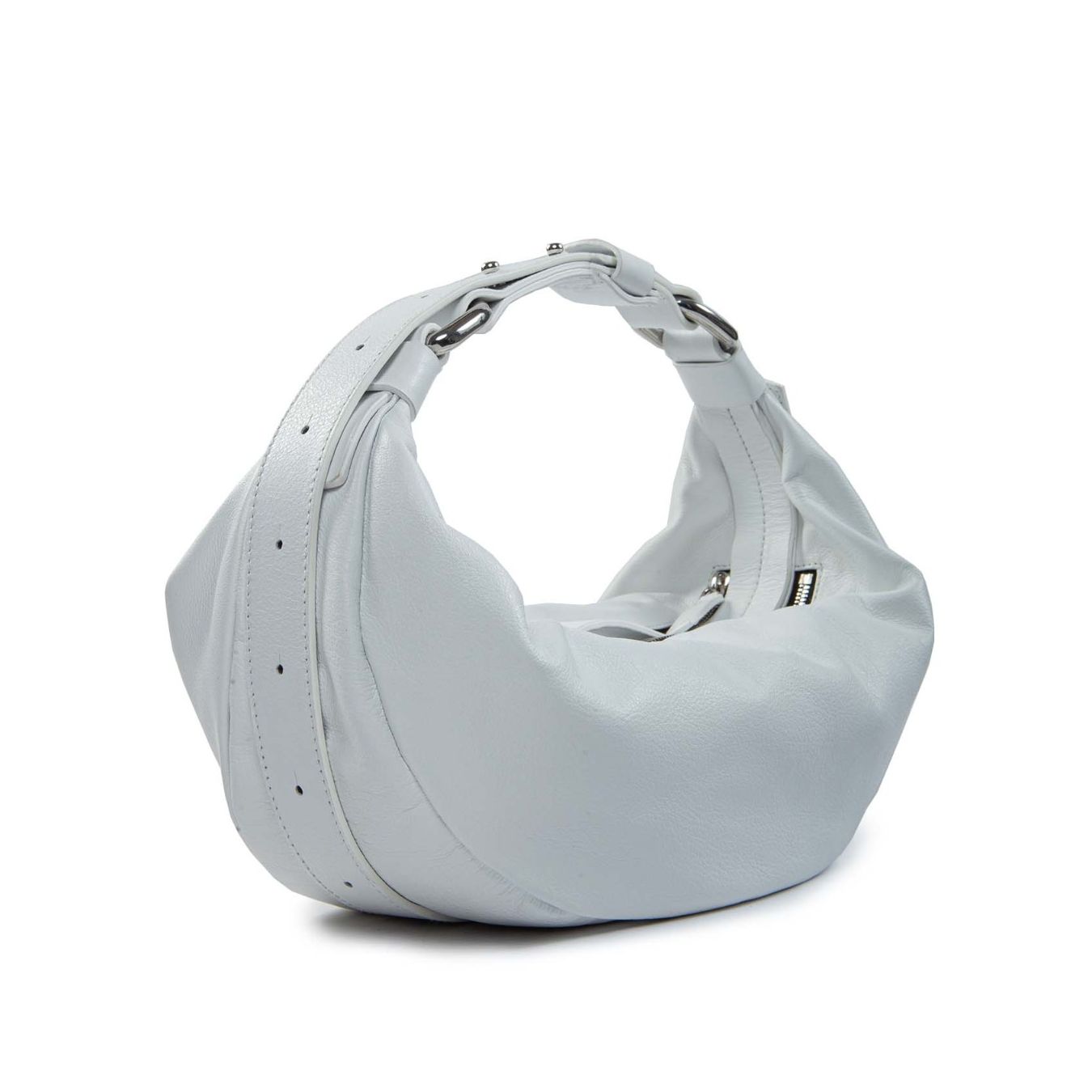 monospalla in pelle bianca lato