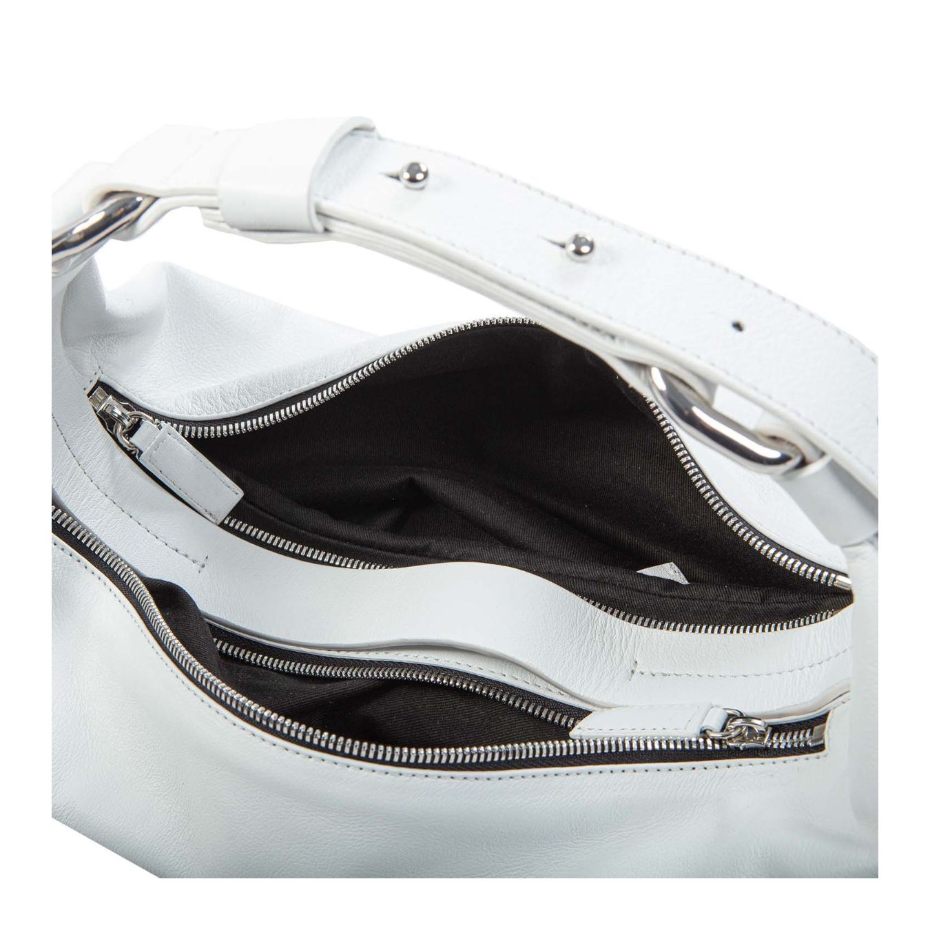 monospalla in pelle bianca interno