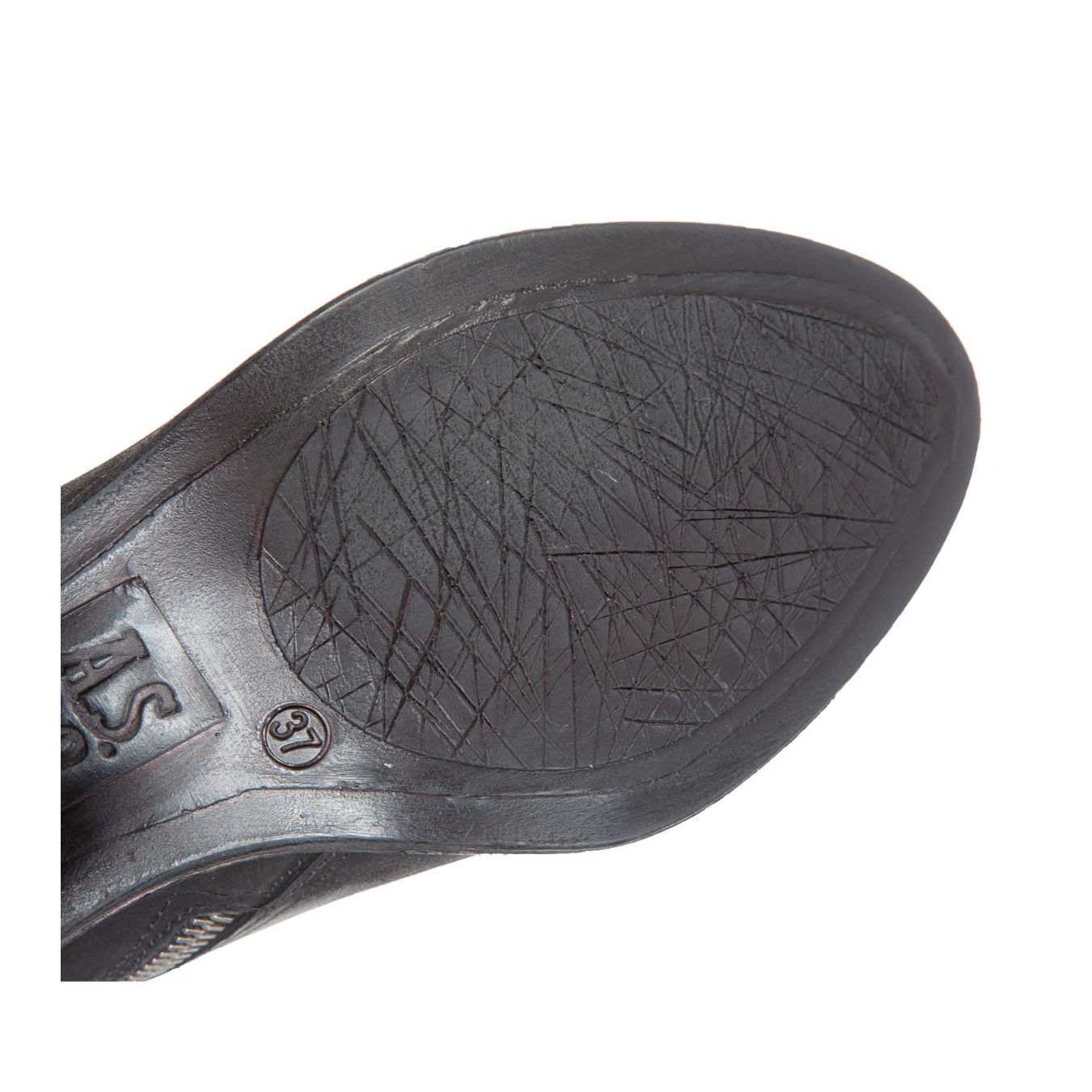 accollato RITHM in pelle nera suola