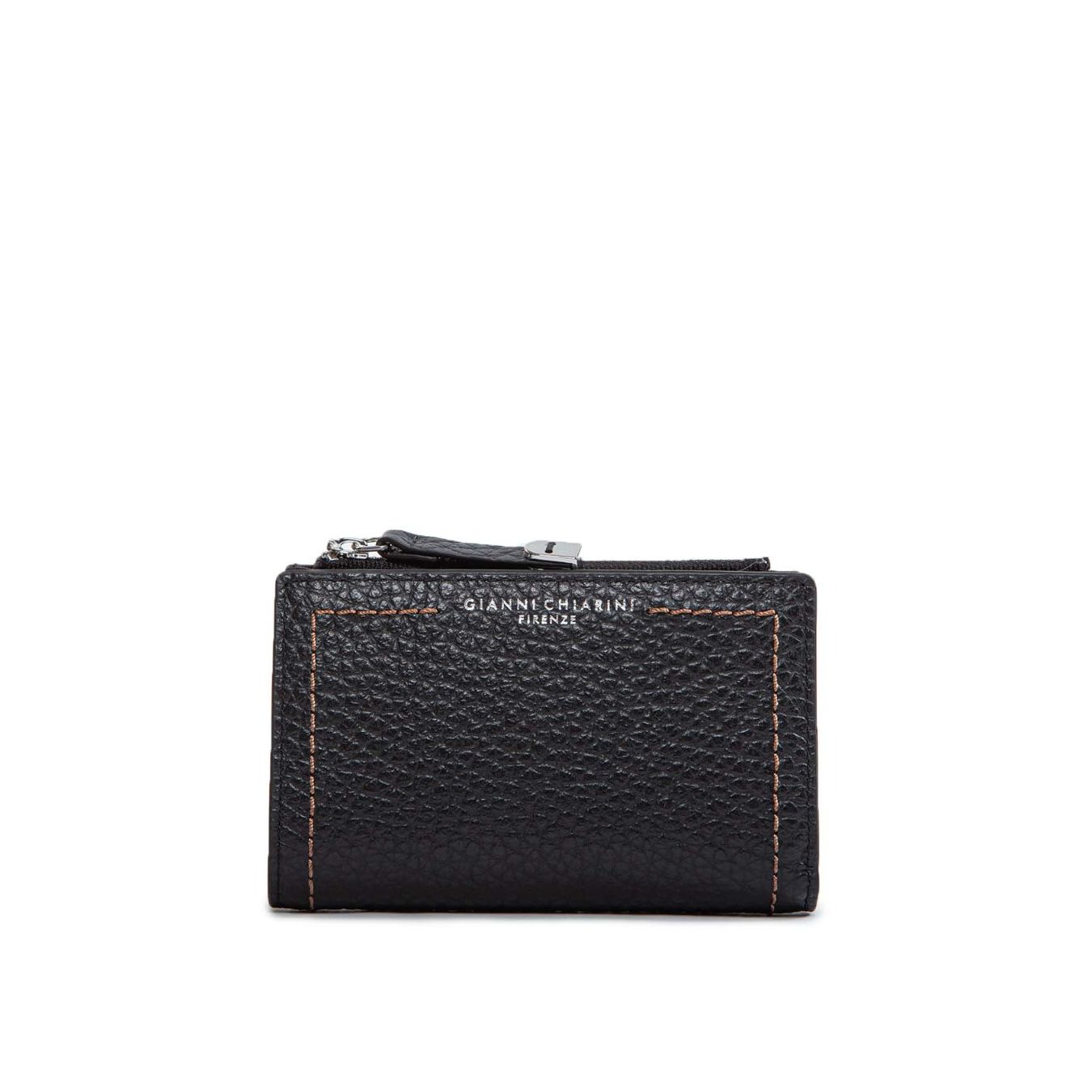 portafoglio rettangolare in pelle nera
