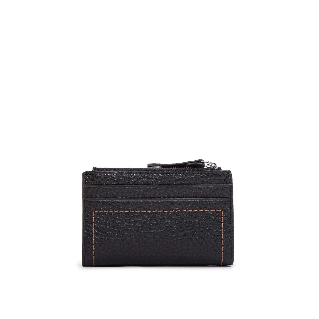 portafoglio rettangolare in pelle nera dietro