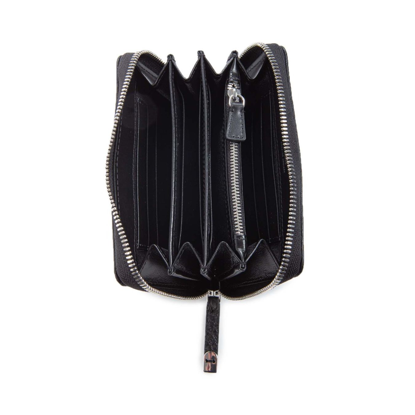 portafogli M zip around in pelle nera interno