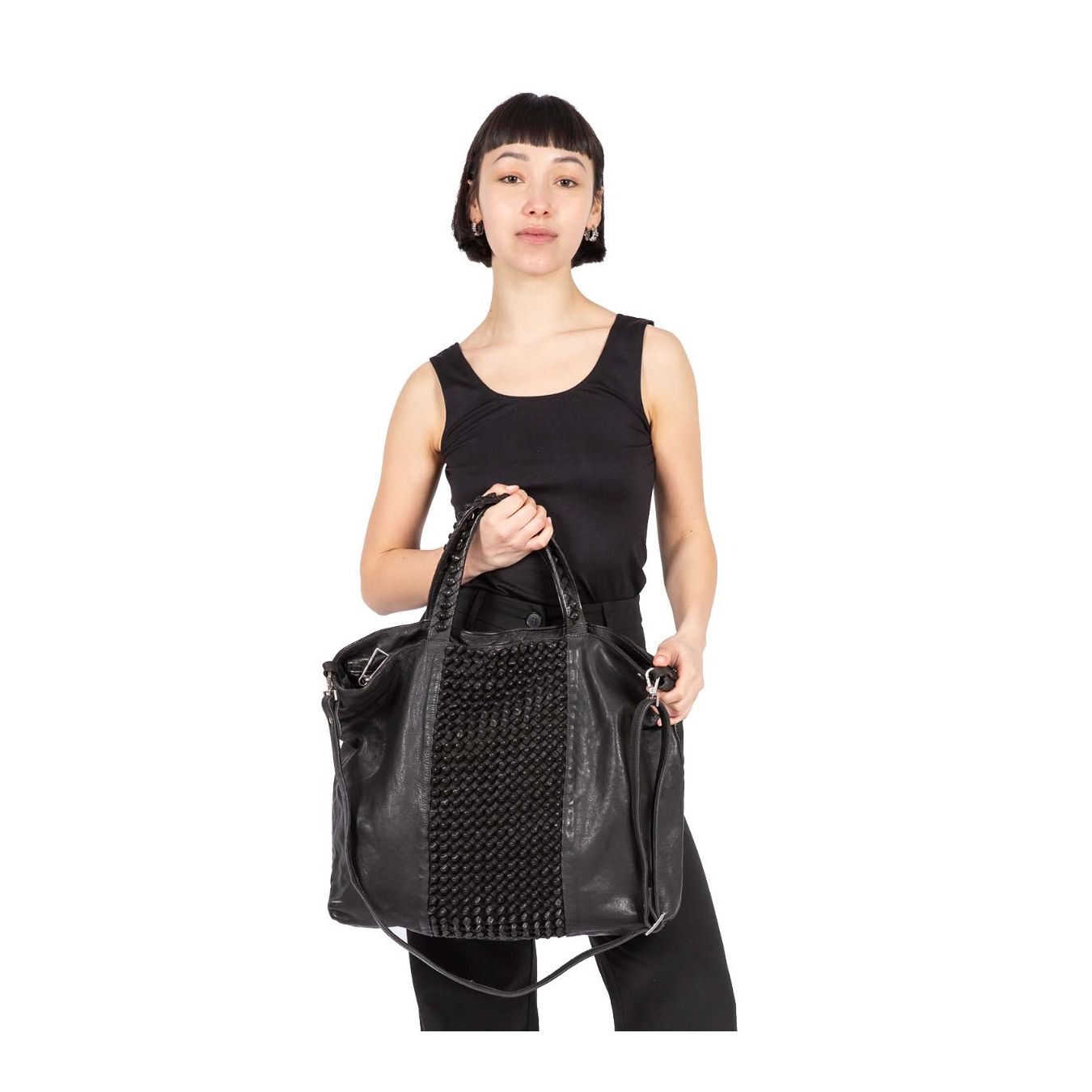 shopper BRIGIDA in pelle nera