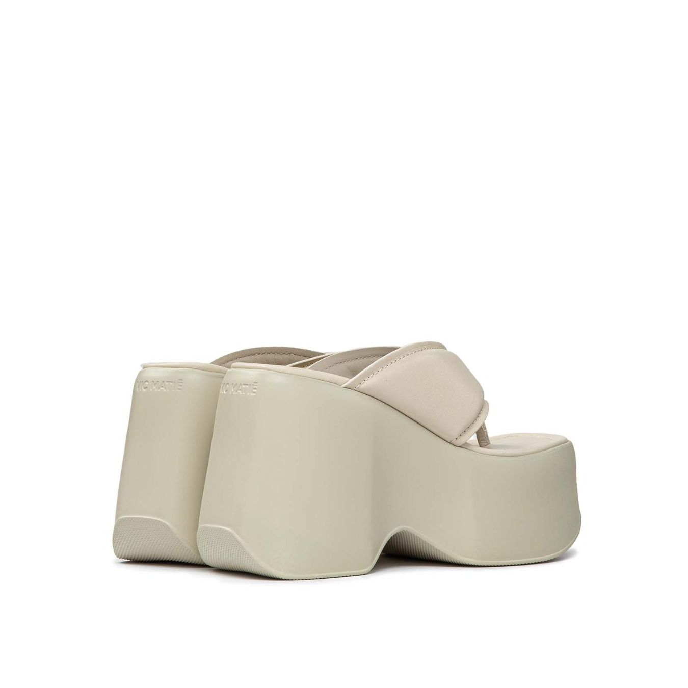 infradito con platform in pelle