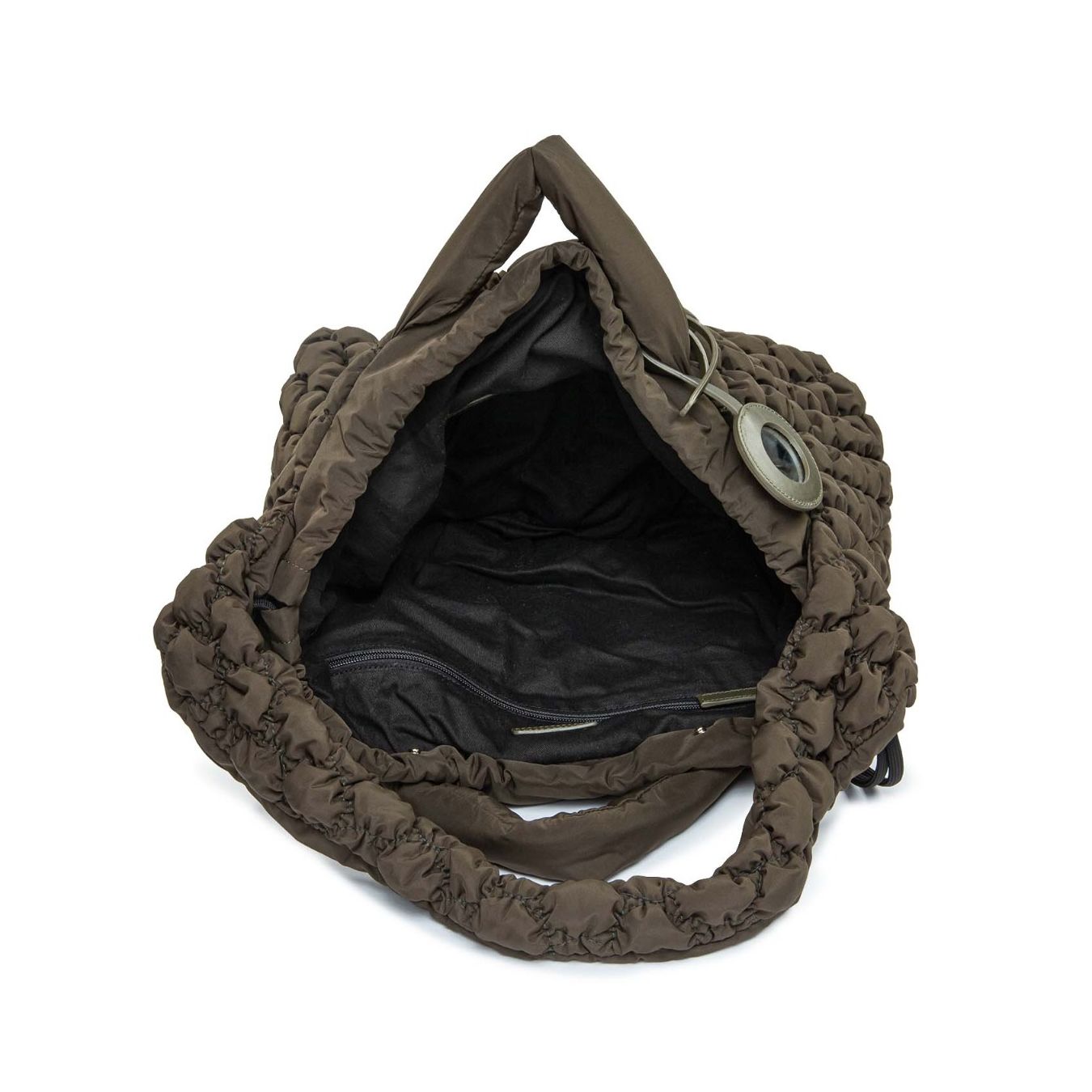 interni borsa zaino nylon trapuntato beige