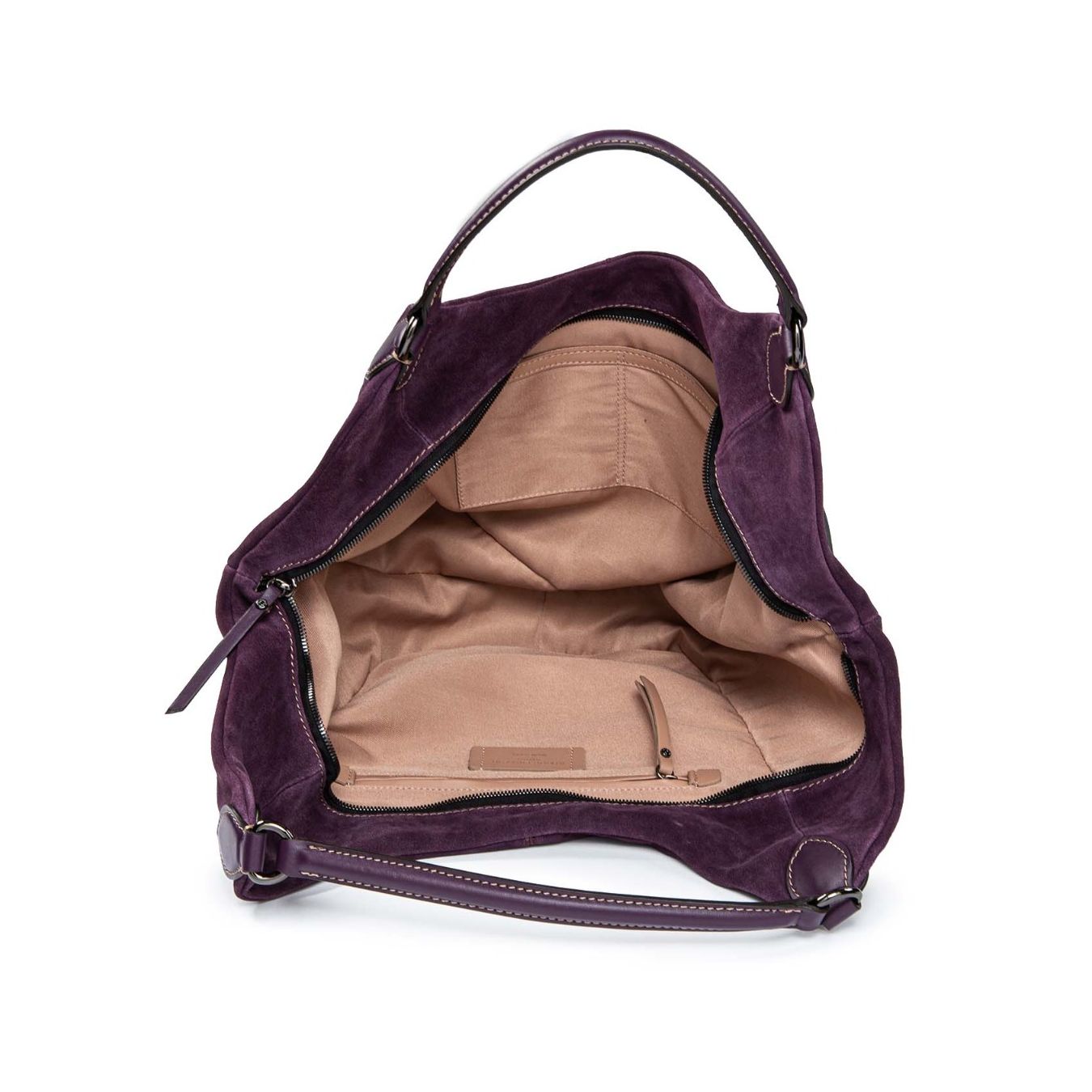 interno shopper in camoscio viola chiarini
