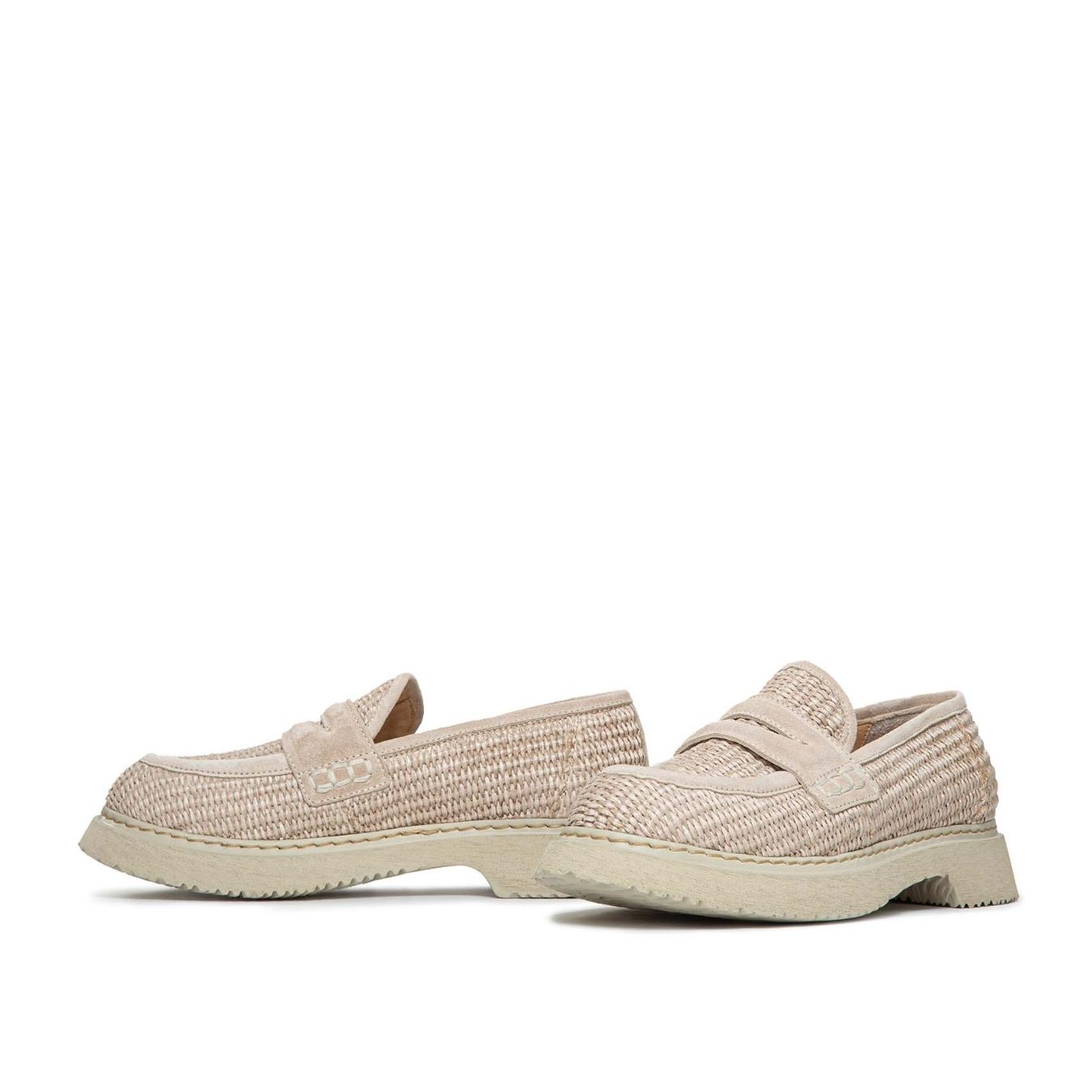 Laura Bellariva Mocassino Tessuto Raffia Beige