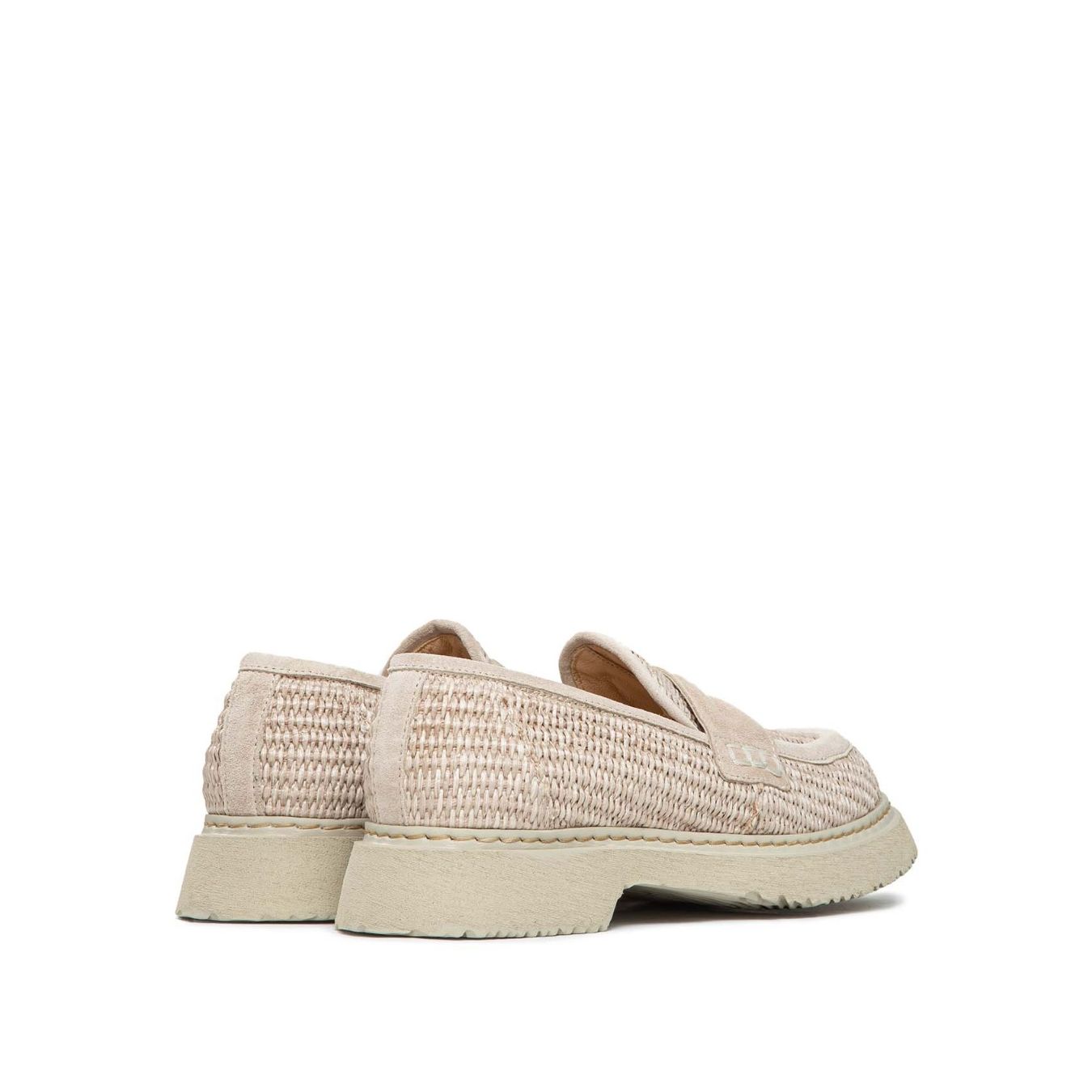 Laura Bellariva Mocassino Tessuto Raffia Beige