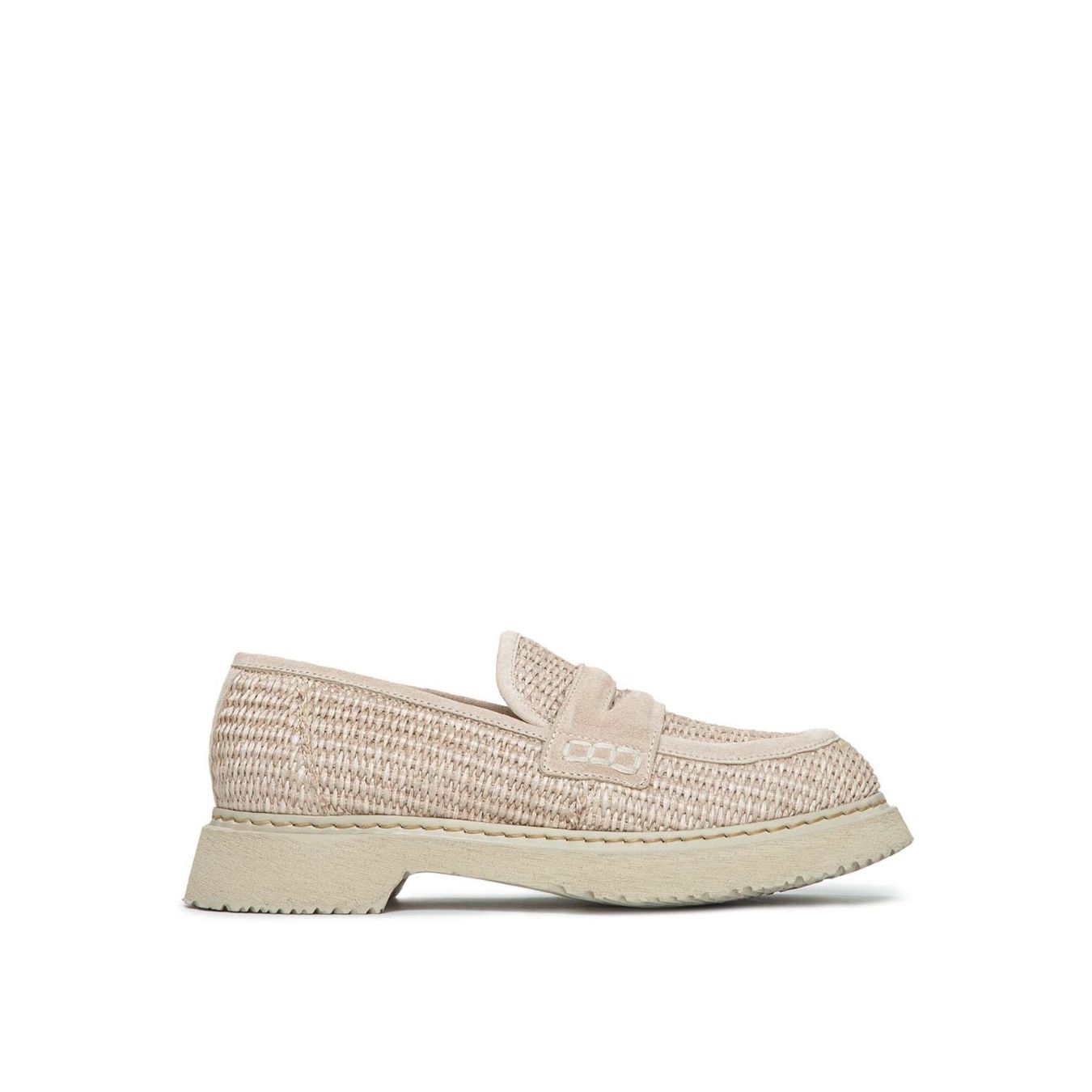 Laura Bellariva Mocassino Tessuto Raffia Beige