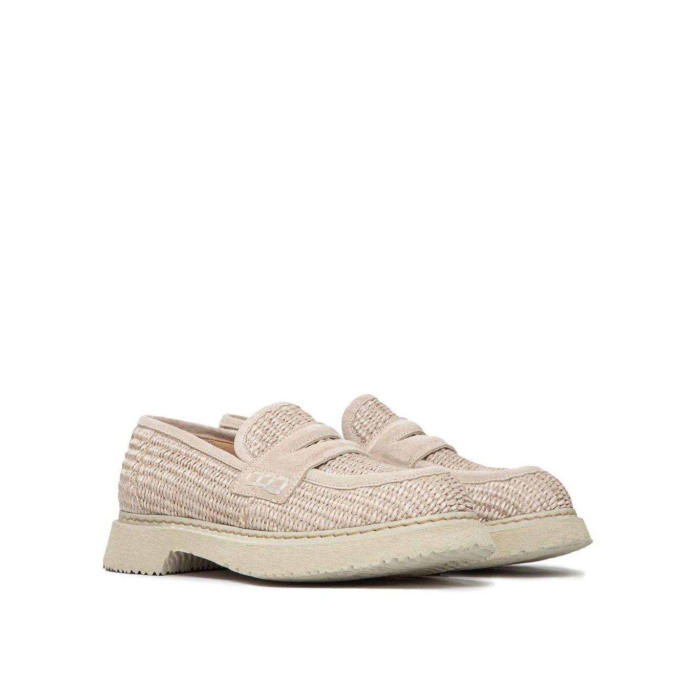 Laura Bellariva Mocassino Tessuto Raffia Beige