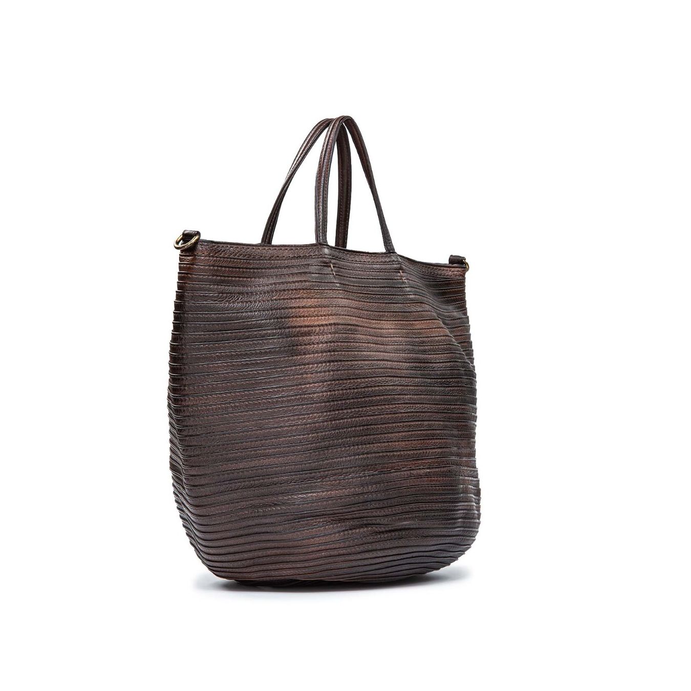 majo shopping bag in pelle extracioccolato