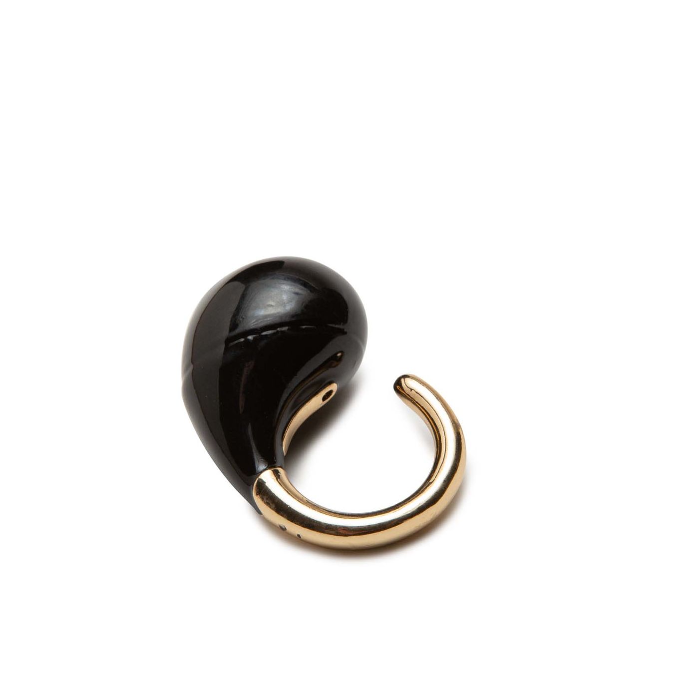 malloni anello in ottone e pietra nera dietro