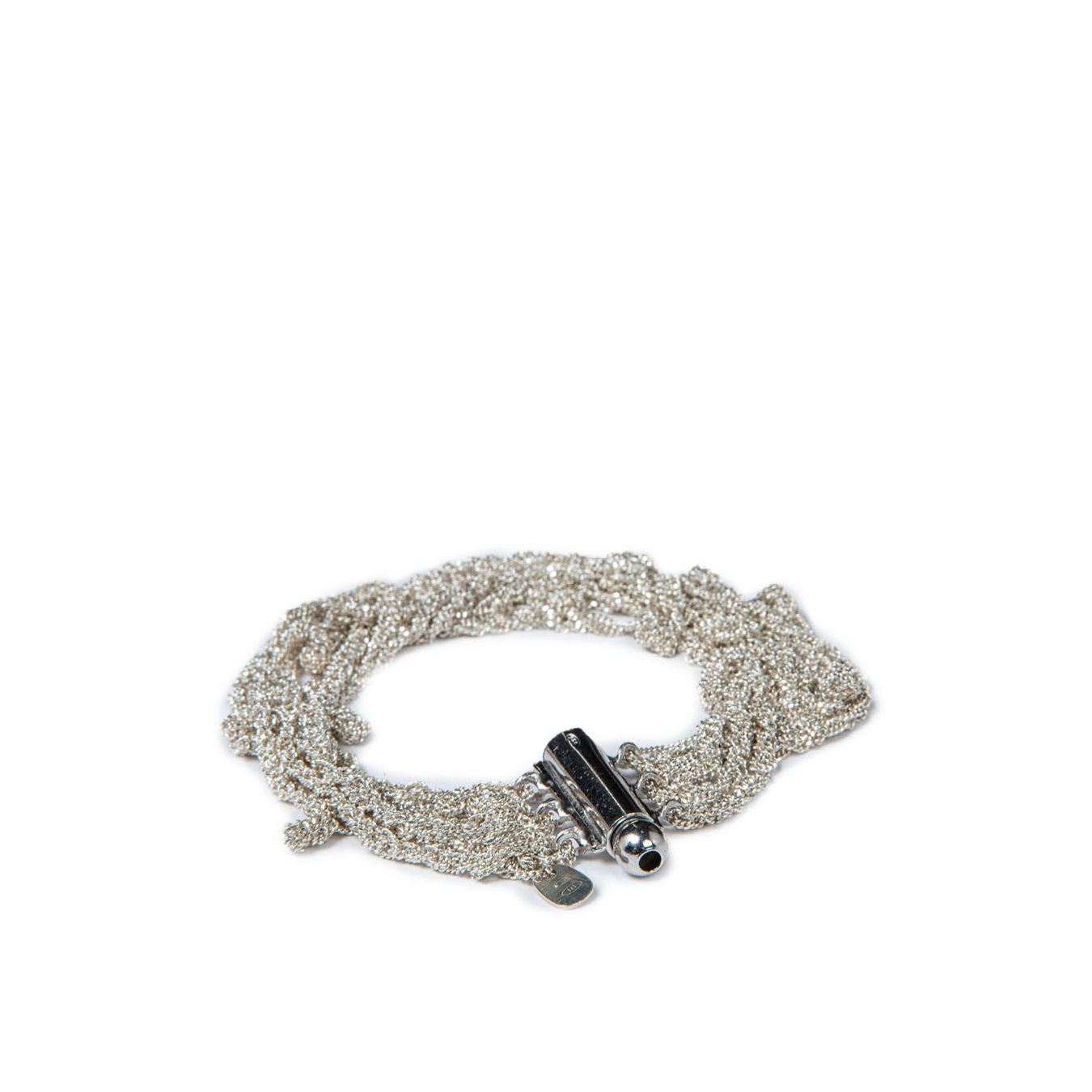 MARCELA SALVADOR BRACCIALE FILO SPINATO IN ARGENTO 925 BIANCO gancetto 