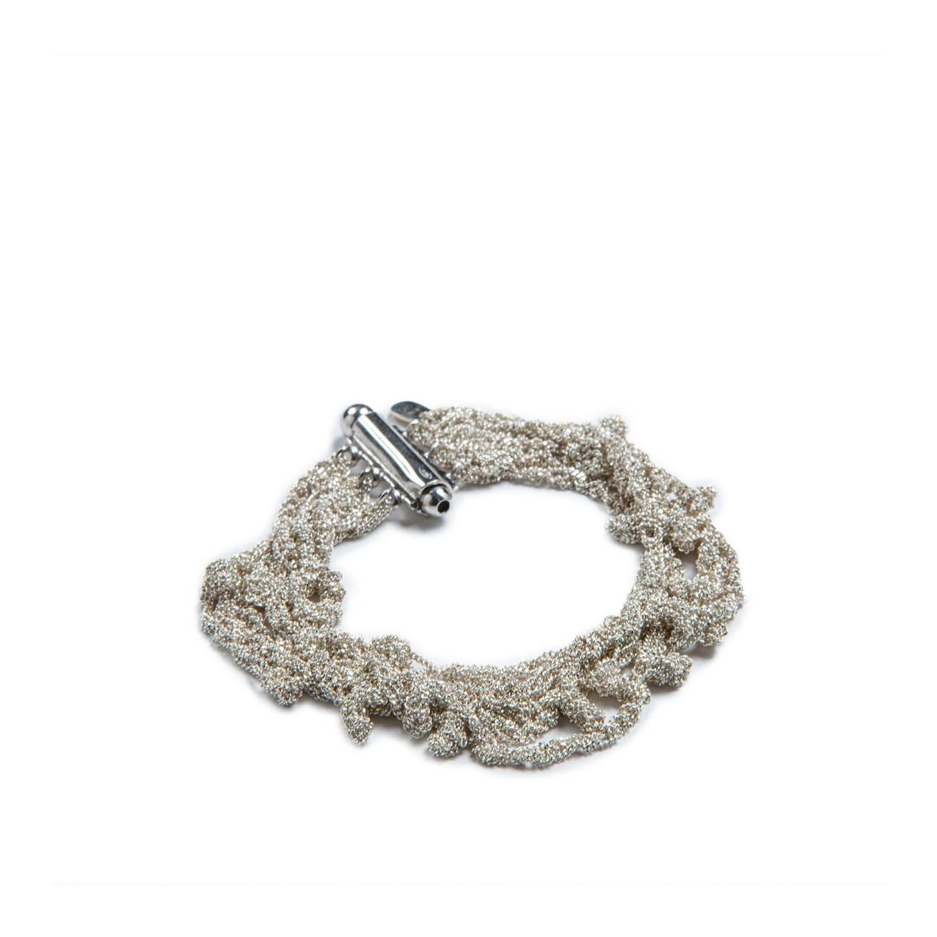 MARCELA SALVADOR BRACCIALE FILO SPINATO IN ARGENTO 925 BIANCO chiusura acciaio
