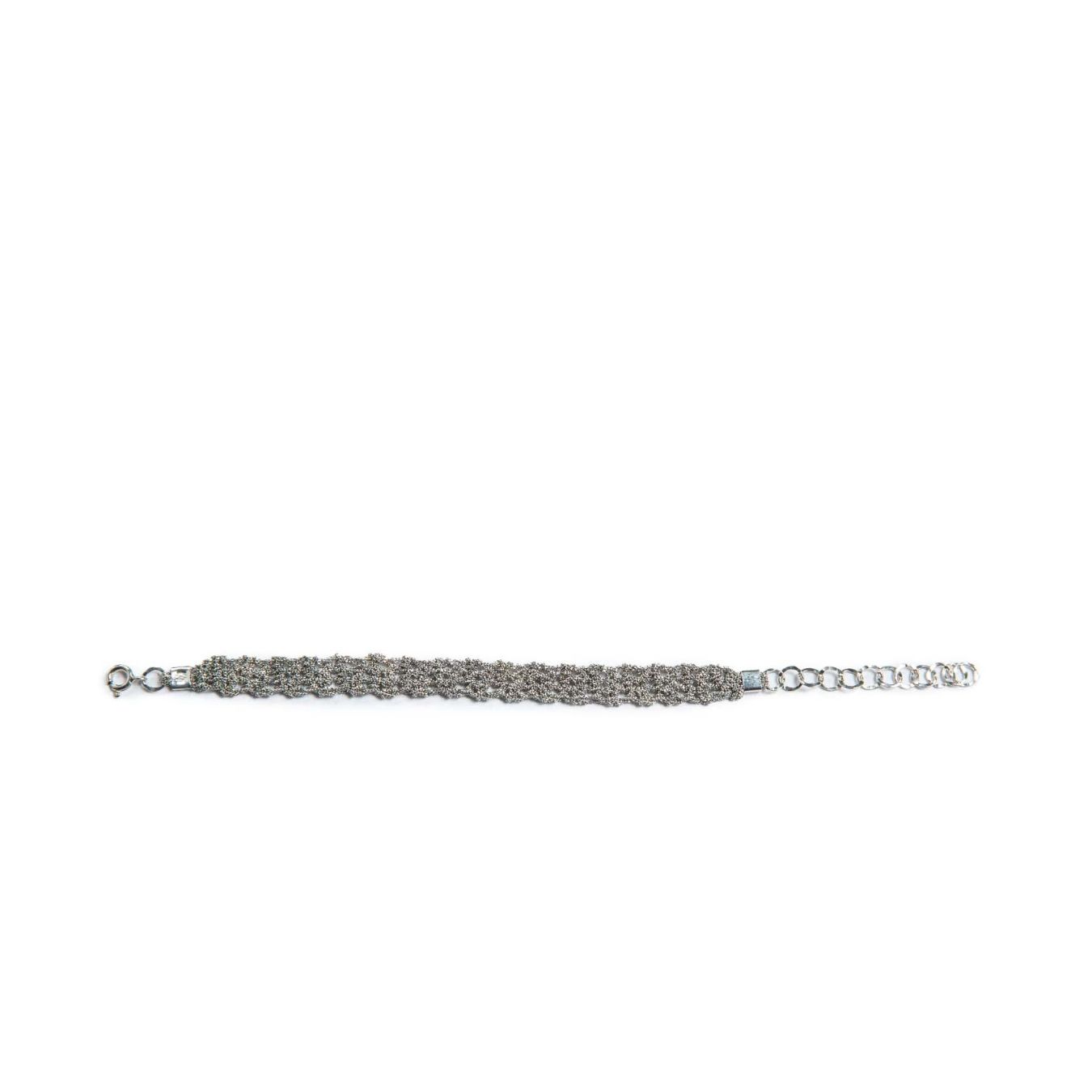 bracciale TRAMA in argento 925 con bagno platino aperto