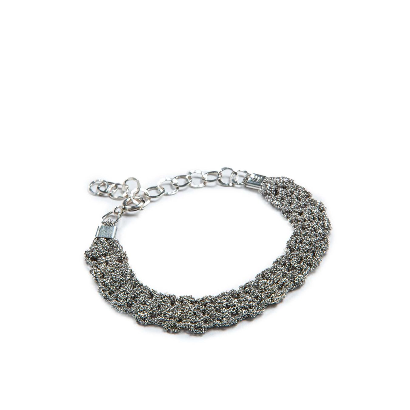 bracciale TRAMA in argento 925 con bagno platino  marcela salvador