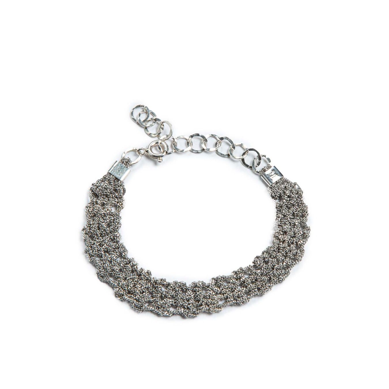 bracciale TRAMA in argento 925 con bagno platino 
