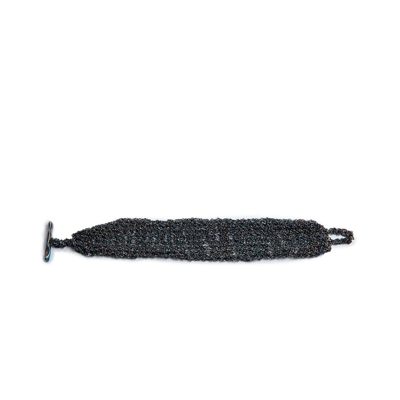mjarcela salvador BRACCIALE TRICOT IN ARGENTO 925 OSSIDATO aperto