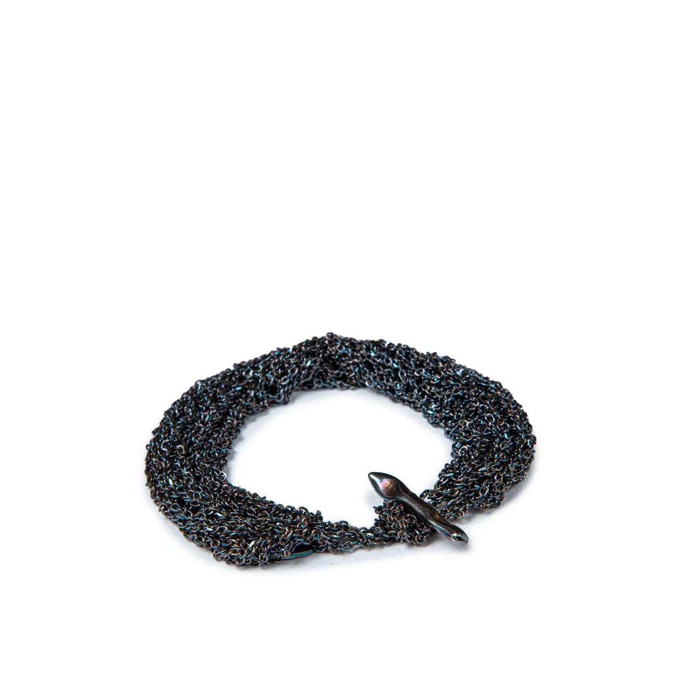 mjarcela salvador BRACCIALE TRICOT IN ARGENTO 925 OSSIDATO nero