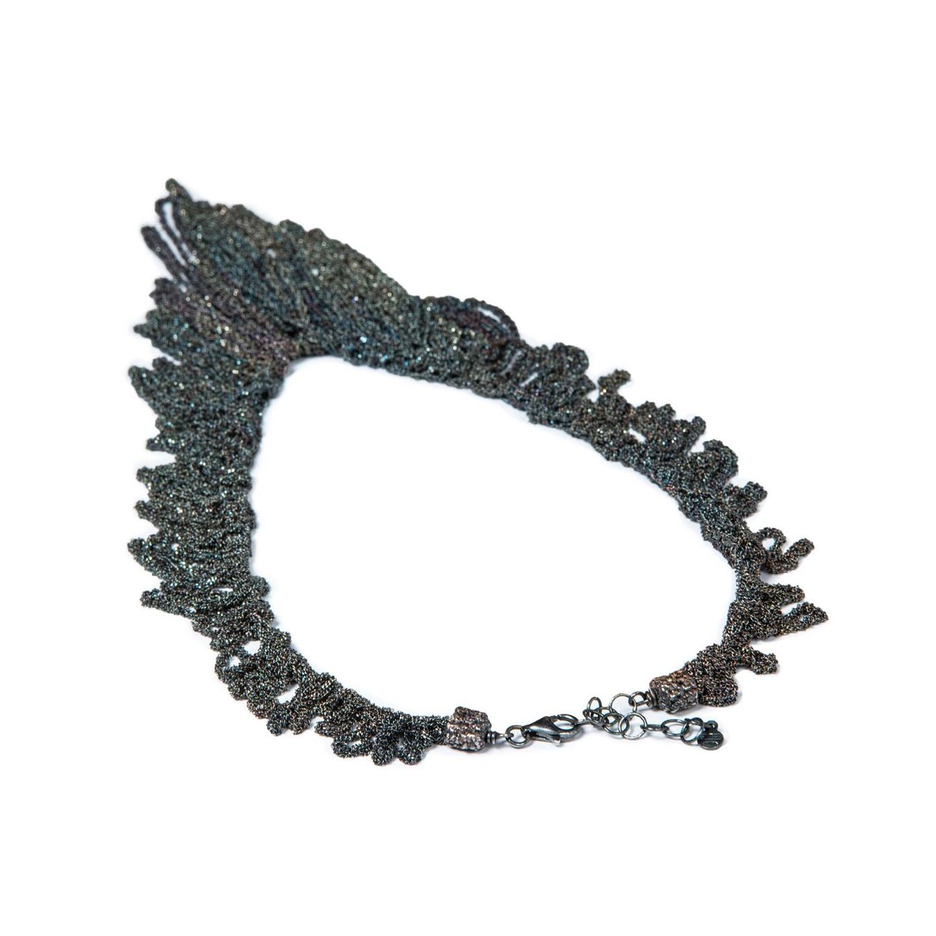 collana MAKI in argento nero  chiusura gancio