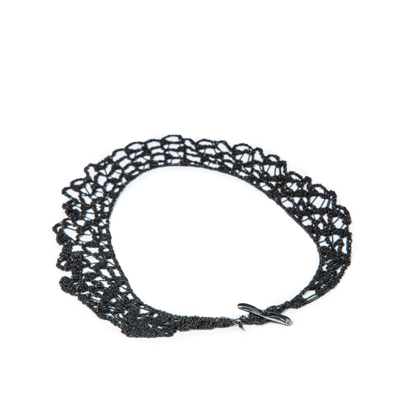 collana YAMILE in argento 925 nero gancetto metallo chiusura